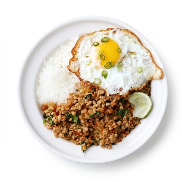 Pad Gra Pao Moo Saab & Gai Dao.